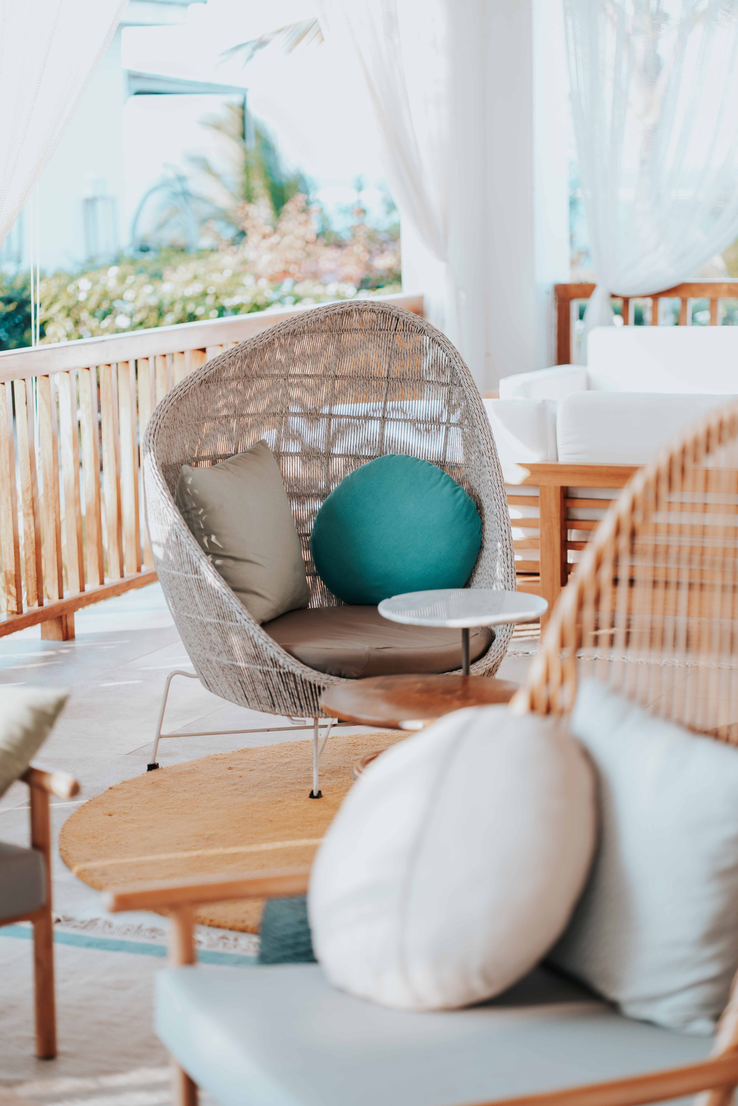 Chairs With Pillows on Terrace